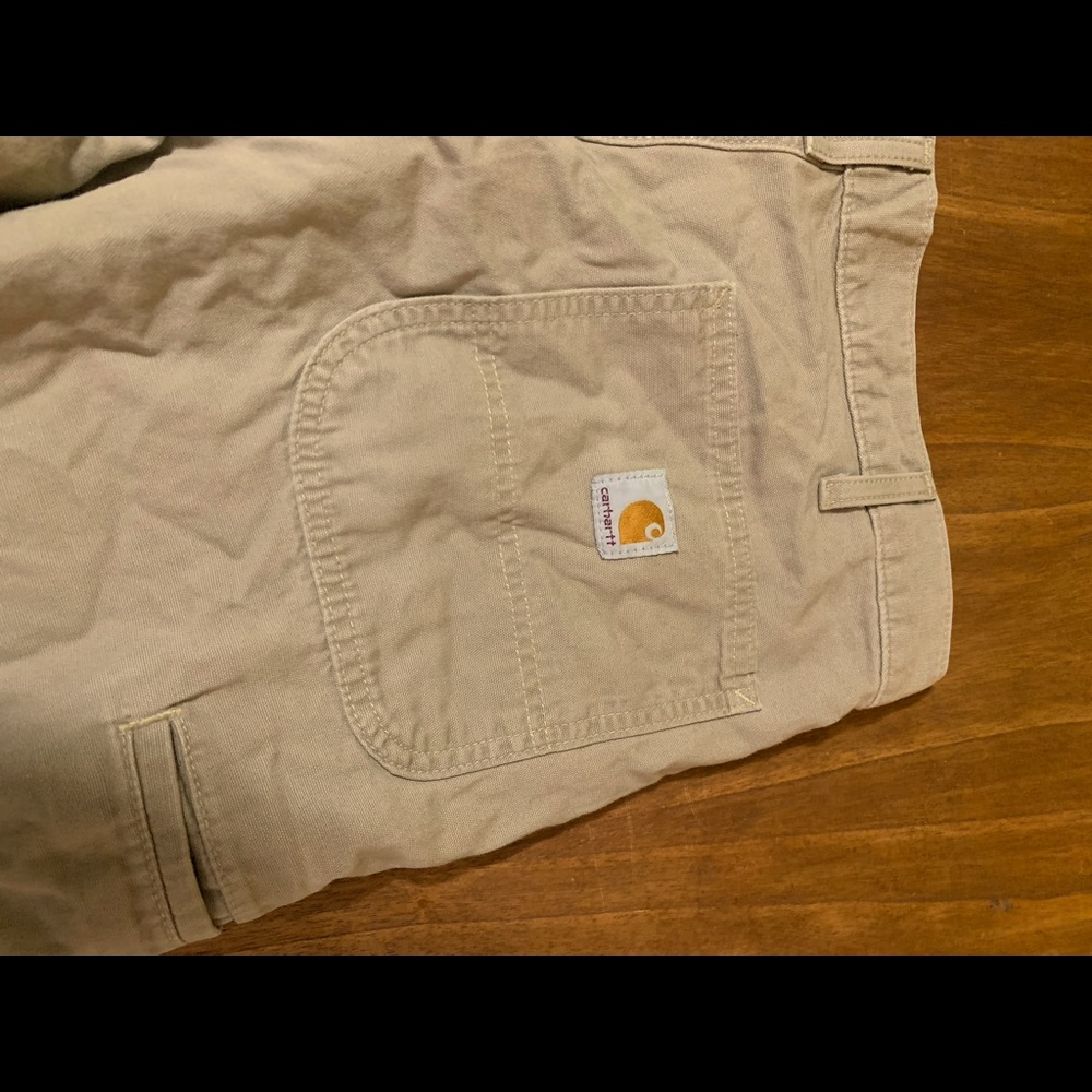 Men’s tan Carhart jeans